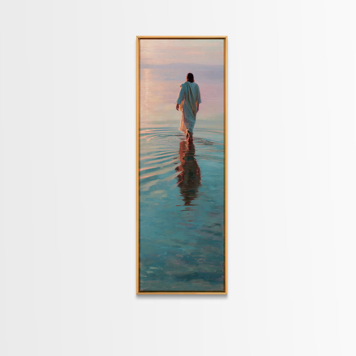 Desert Calm Journey, Framed Canvas Print, Christian Art Print, Narrow Art, Jesus Canvas Art, Vintage Christian Art, Christian Gift Ideas, C