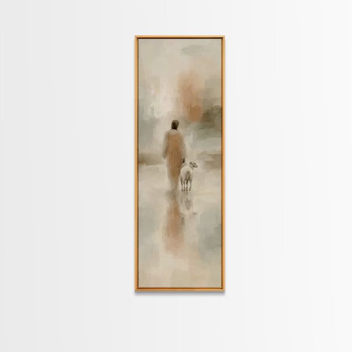 Walk Of Grace | Framed Canvas Print | Narrow Art | Christian Art Canvas | Jesus Painting | Christian Wall Art | Christmas Art