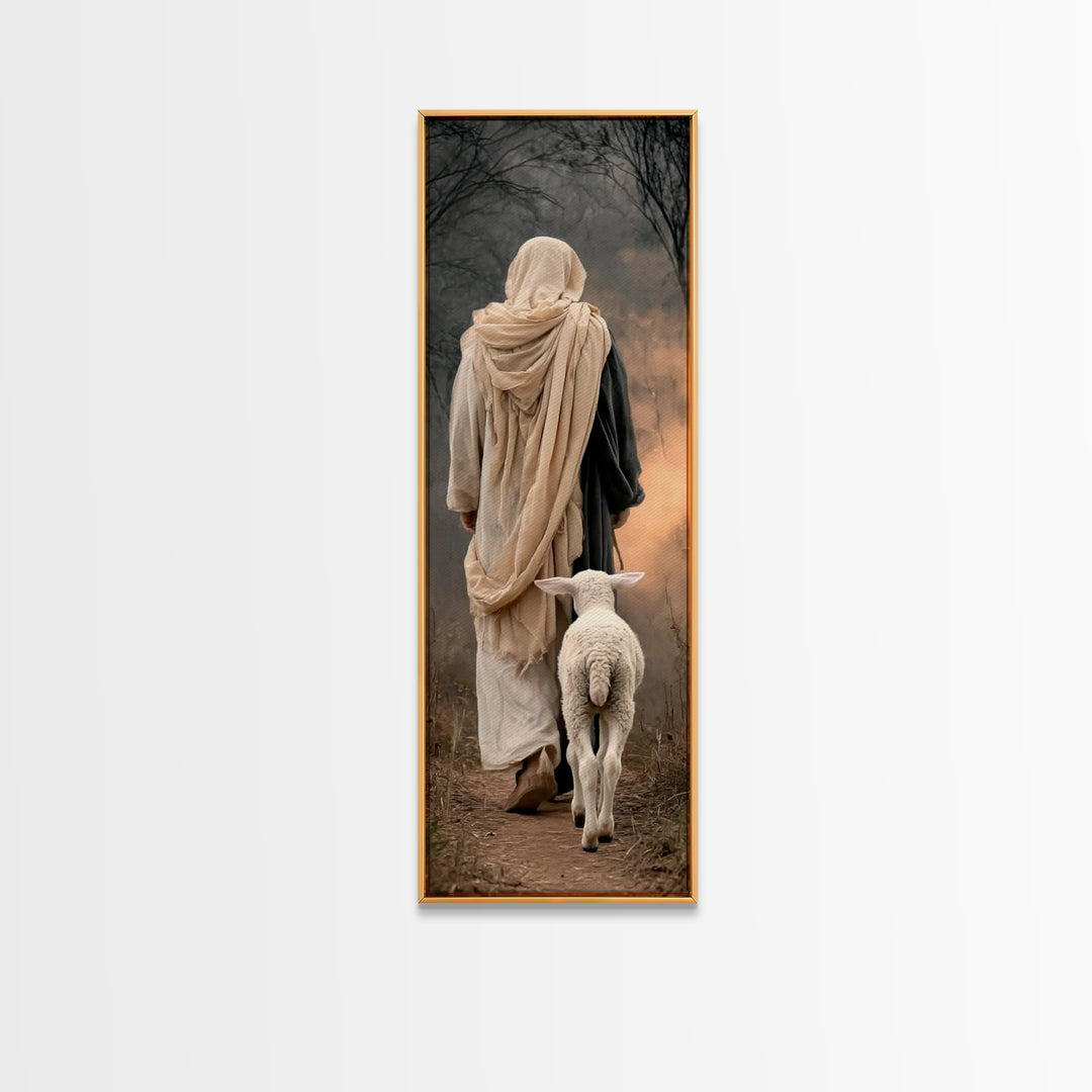 Morning Of Hope, Framed Canvas Print, Tall Skinny Art Print, Christian Wall Art, Jesus Painting, Christian Art Canvas, Christmas Art