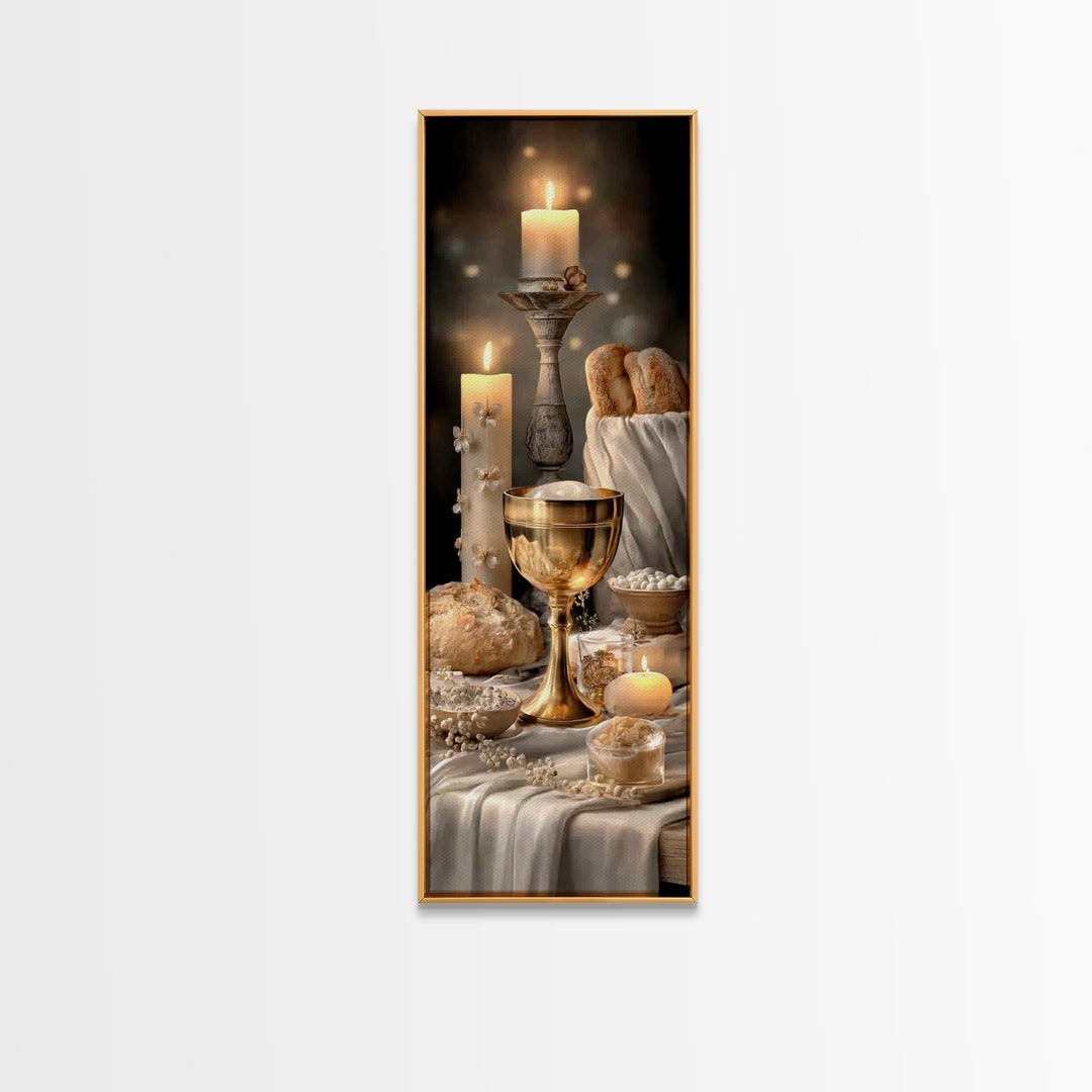 Light Of Communion – Framed Canvas Print – Tall Narrow Wall Art – Christian Wall Art – Christian Art Canvas – Christian Decor – Christmas A