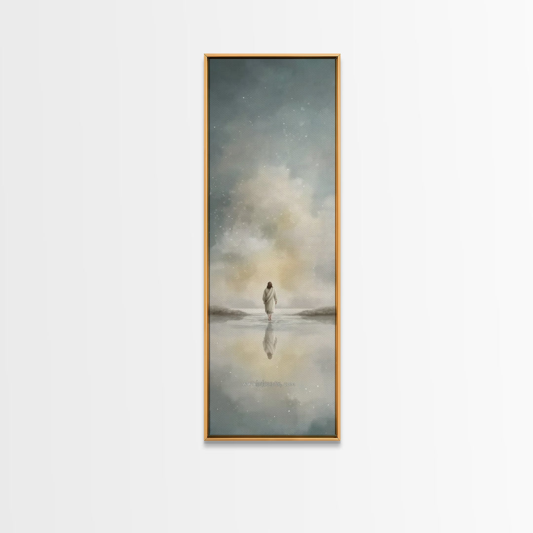Heavenly Horizon – Framed Canvas Print – Tall Skinny Art Print – Christian Art – Jesus Painting – Christian Canvas – Christmas Art