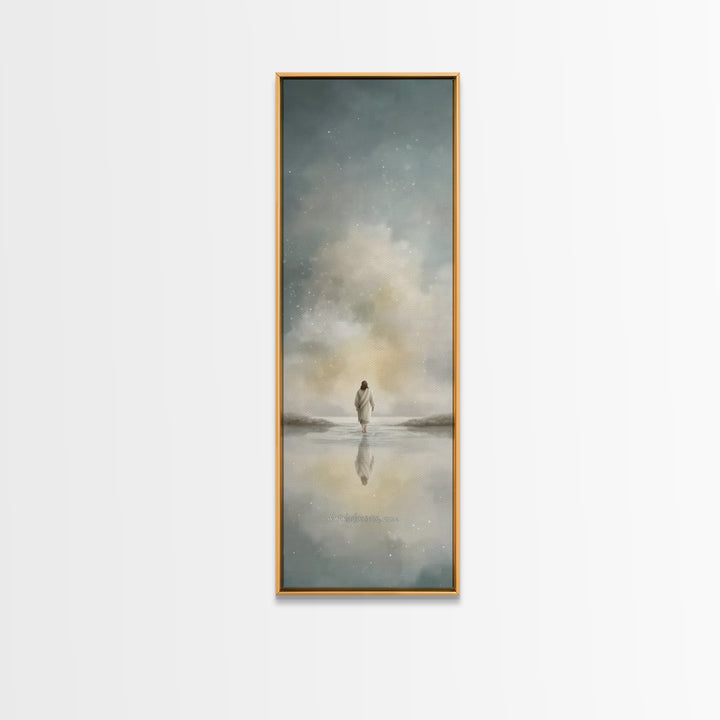 Heavenly Horizon – Framed Canvas Print – Tall Skinny Art Print – Christian Art – Jesus Painting – Christian Canvas – Christmas Art