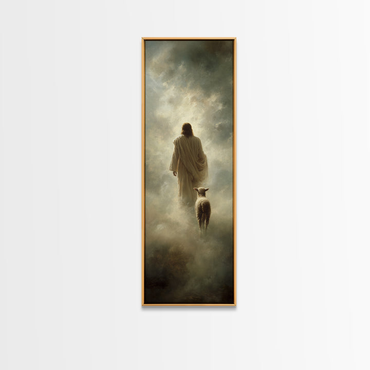Heaven’s Gentle Call – Framed Canvas Print – Tall Narrow Wall Art – Christian Wall Art – Jesus Painting – Christian Art Canvas – Christian