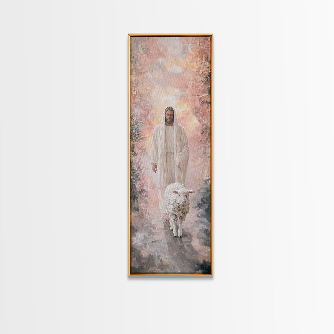 Light Of The Fold – Framed Canvas Print – Tall Skinny Art Print – Christian Art – Jesus Painting – Christian Canvas – Christian Wall Art –
