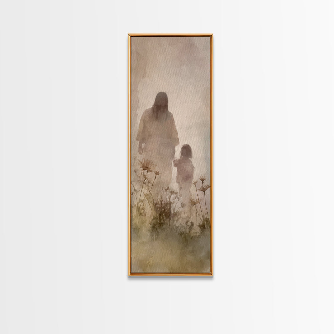 Fields Of Trust – Framed Canvas Print – Skinny Art – Christian Art – Jesus Painting – Christian Canvas – Christian Wall Art – Christian Gif