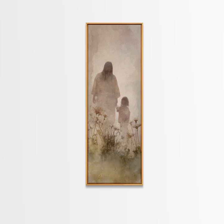 Fields Of Trust – Framed Canvas Print – Skinny Art – Christian Art – Jesus Painting – Christian Canvas – Christian Wall Art – Christian Gif