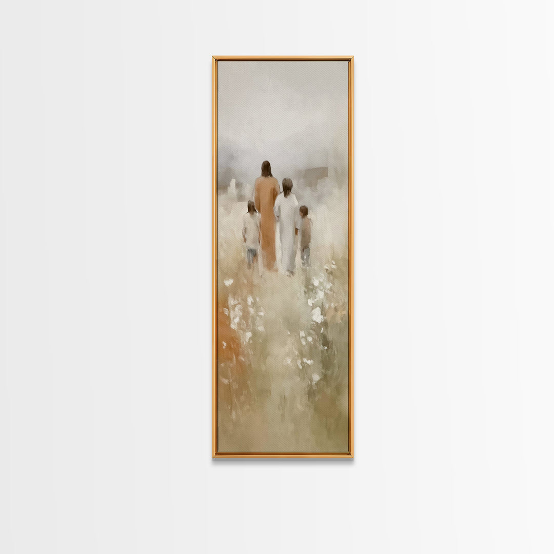 Blossoms Of Hope | Framed Canvas Print | Tall Skinny Art Print | Christian Art | Jesus Painting | Christian Art Canvas | Christian Wall Art