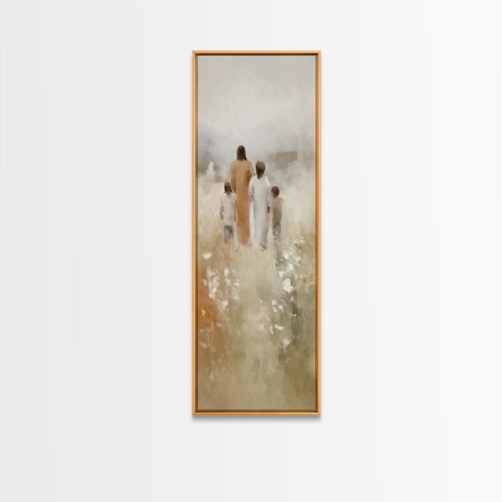 Blossoms Of Hope | Framed Canvas Print | Tall Skinny Art Print | Christian Art | Jesus Painting | Christian Art Canvas | Christian Wall Art