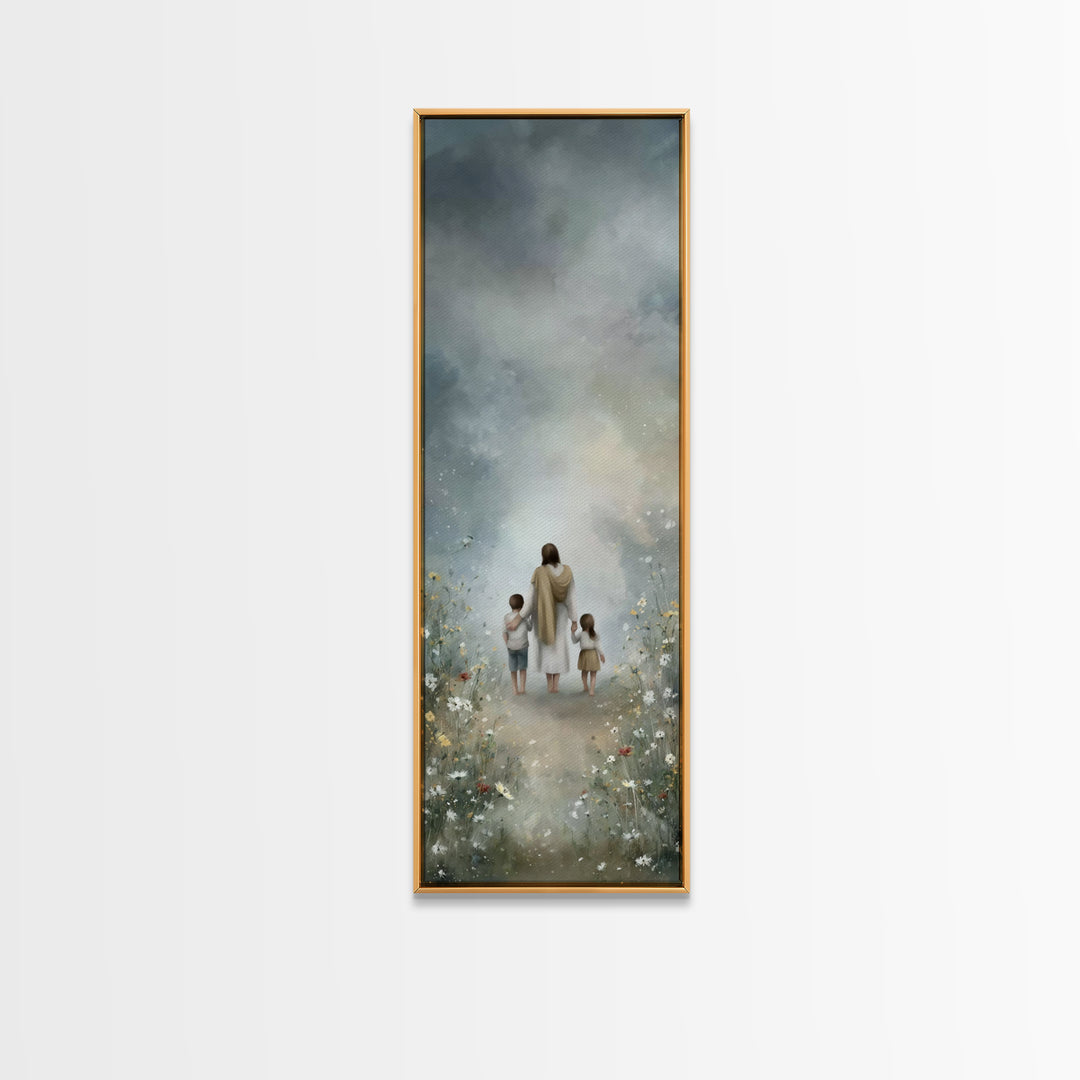 Dawn Path Of Grace - Framed Canvas Print - Christian Art Canvas - Tall Skinny Art Print - Christian Painting - Christian Wall Art - Christi