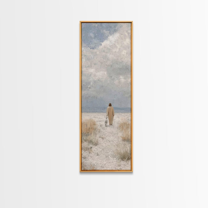 Quiet Shepherd Journey - Framed Canvas Print - Skinny Art - Christian Painting - Christian Art - Jesus Painting - Christian Decor