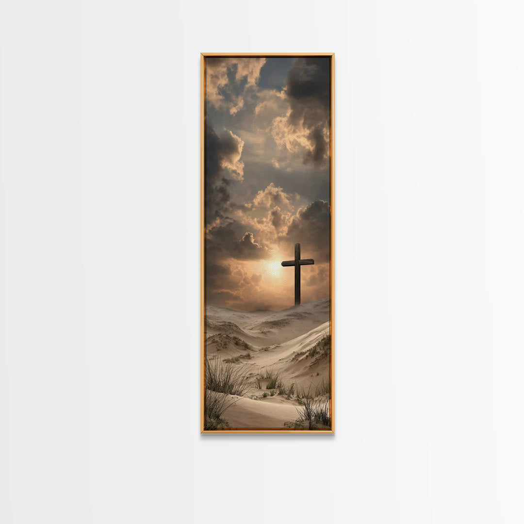 Wilderness Redemption, Framed Canvas Print, Narrow Art, Christian Wall Art, Christian Art Canvas, Christian Paintings, Moody Christian Art,