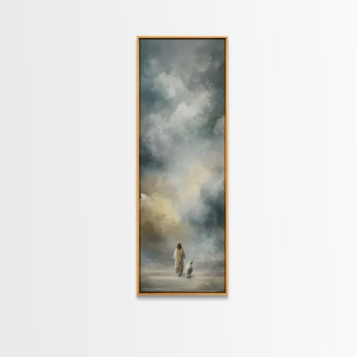 Heavenly Path Light | Framed Canvas Print | Christian Wall Art | Christian Painting | Christian Art Canvas | Christian Decor | Narrow Art