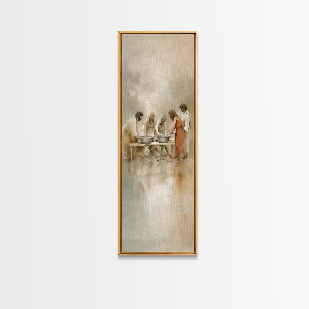 Gathering Of Blessings | Framed Canvas Print | Christian Wall Art | Christian Art Canvas | Christian Painting | Christian Decor | Tall Narr