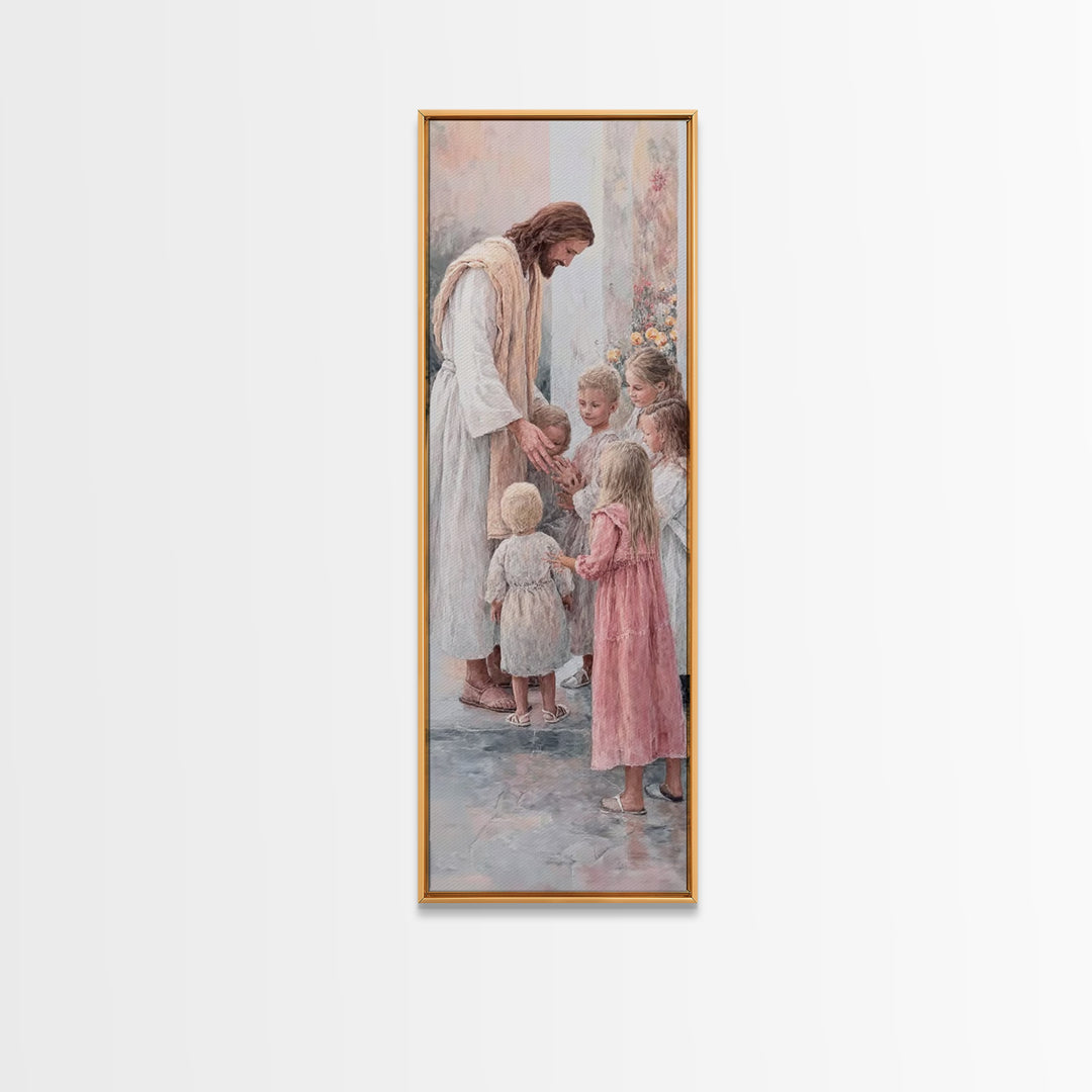 Children Of Promise | Framed Canvas Print | Christian Wall Art | Christian Art Canvas | Christian Painting | Christian Decor | Narrow Art