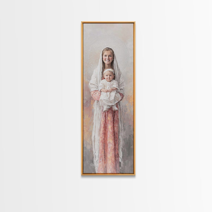 Holy Mater Comfort - Framed Canvas Print - Tall Narrow Wall Art - Christian Wall Art - Christian Art Canvas - Jesus Painting - Christian Ar