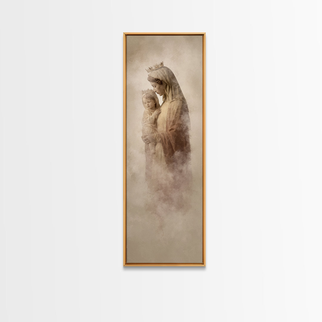 Sacred Snowlight | Framed Canvas Print | Tall Skinny Art Print | Christian Art Canvas | Christian Christmas Art | Christian Wall Art