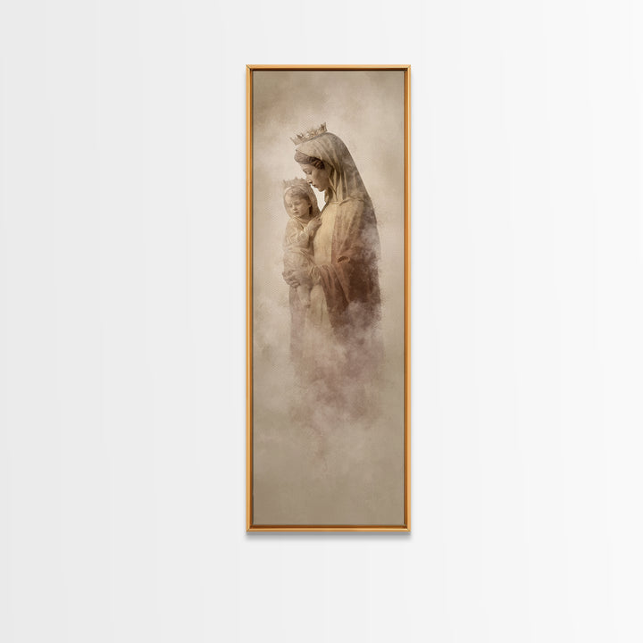 Sacred Snowlight | Framed Canvas Print | Tall Skinny Art Print | Christian Art Canvas | Christian Christmas Art | Christian Wall Art