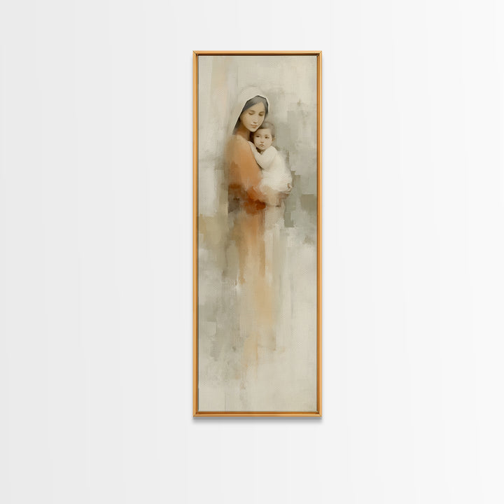 Crowned Serenity | Framed Canvas Print | Tall Narrow Wall Art | Christian Wall Art | Christian Art Canvas | Christian Christmas Art