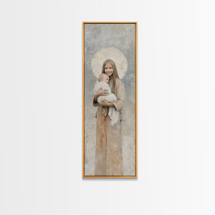 Halo Of Peace | Framed Canvas Print | Tall Skinny Art Print | Christian Art Canvas | Christian Wall Art | Christian Christmas Art