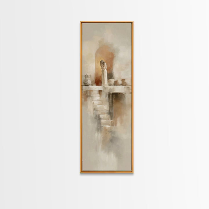 Dawn Of Mercy – Framed Canvas Print – Tall Narrow Wall Art – Christian Wall Art – Christian Art Canvas – Jesus Painting – Christian Decor