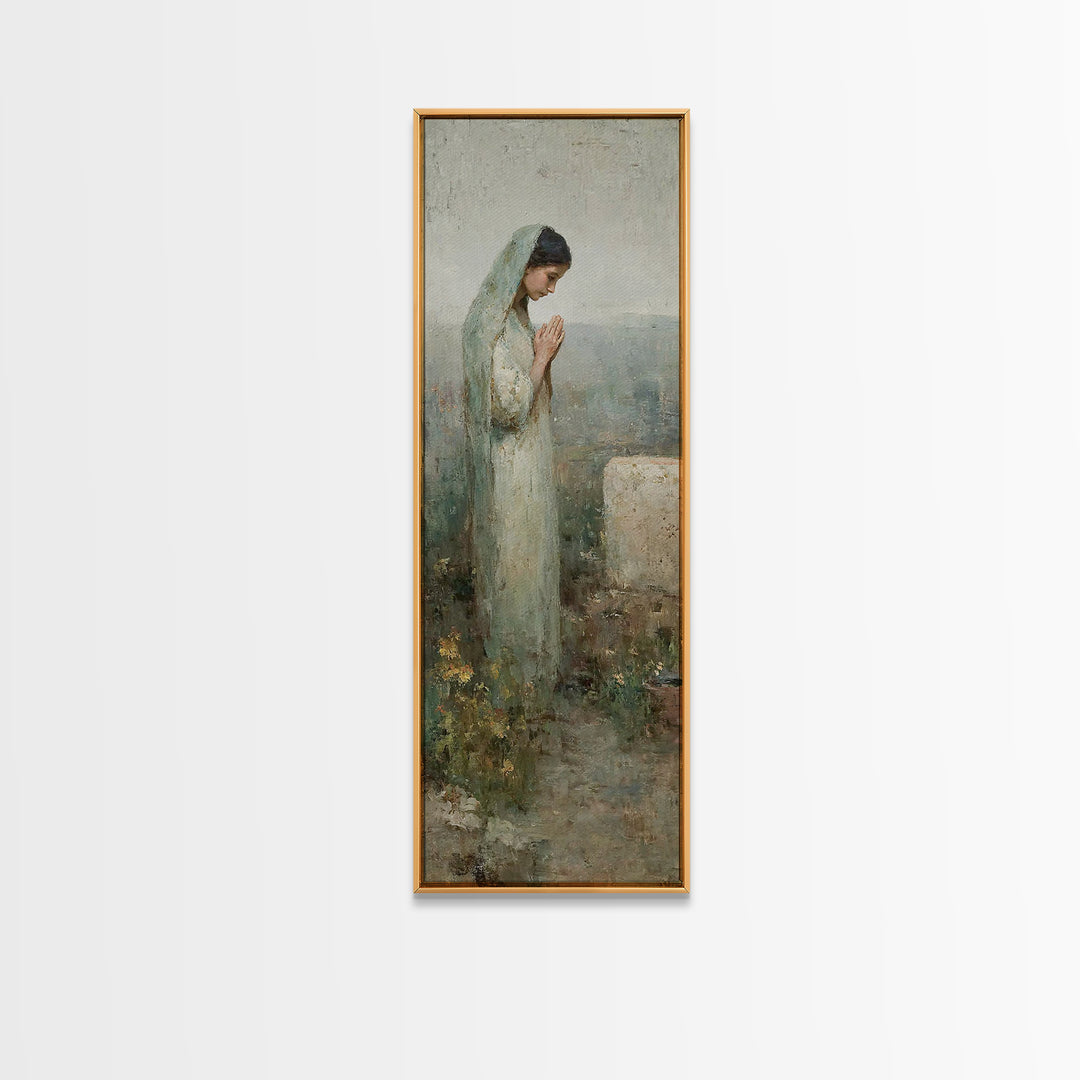 Garden Of Prayer, Framed Canvas Print, Skinny Art, Christian Art Canvas, Christian Wall Art, Christian Painting, Christian Gift Ideas