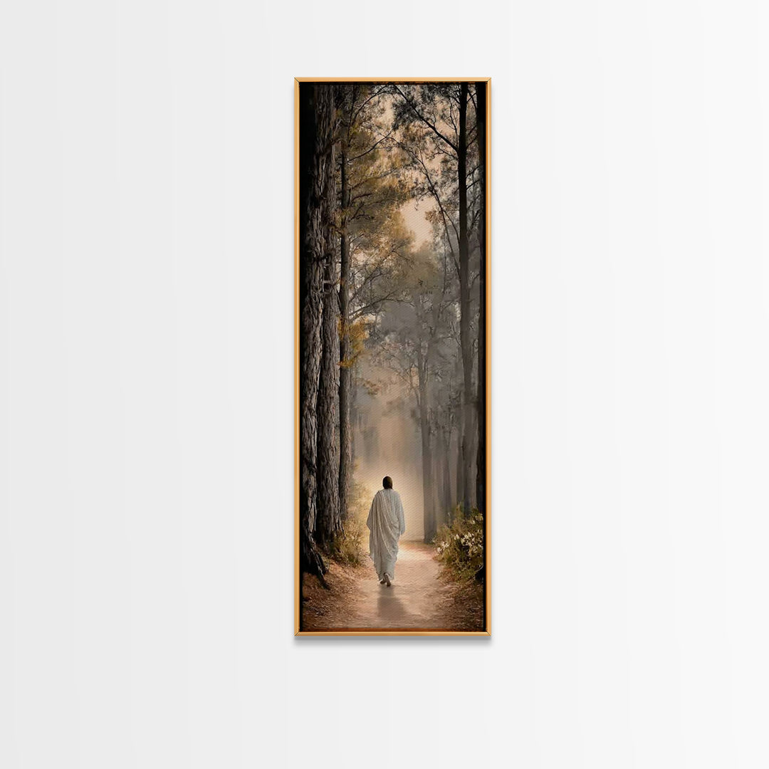 Path Of Light – Framed Canvas Print – Tall Narrow Wall Art – Christian Wall Art – Christian Art Canvas – Jesus Painting – Christian Decor