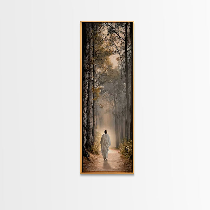 Path Of Light – Framed Canvas Print – Tall Narrow Wall Art – Christian Wall Art – Christian Art Canvas – Jesus Painting – Christian Decor
