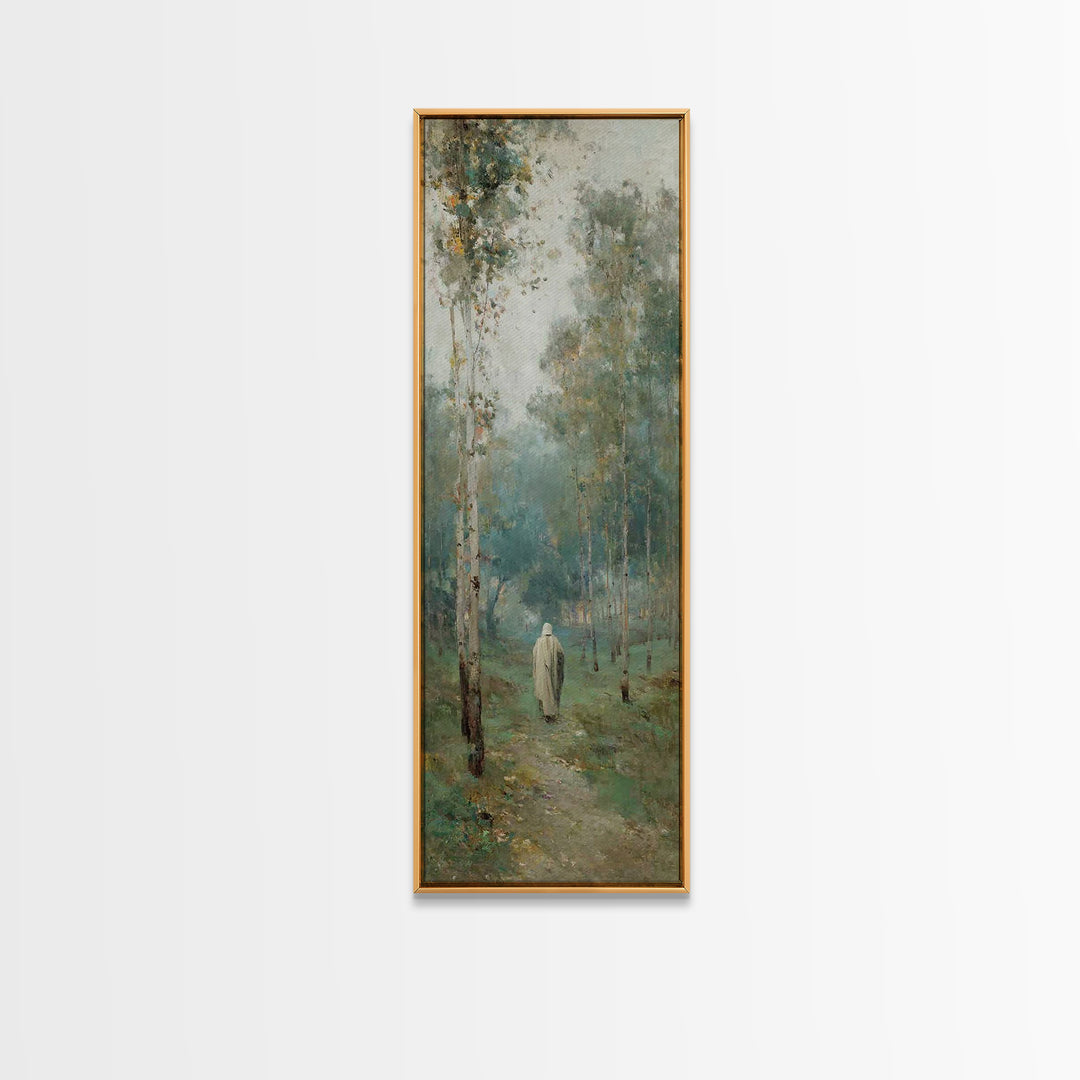 Peaceful Messiah Path, Framed Canvas Print, Tall Narrow Wall Art, Christian Art, Christian Wall Art, Christian Art Canvas, Christian Painti