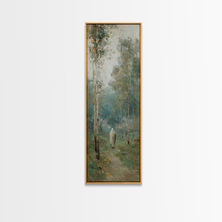 Peaceful Messiah Path, Framed Canvas Print, Tall Narrow Wall Art, Christian Art, Christian Wall Art, Christian Art Canvas, Christian Painti