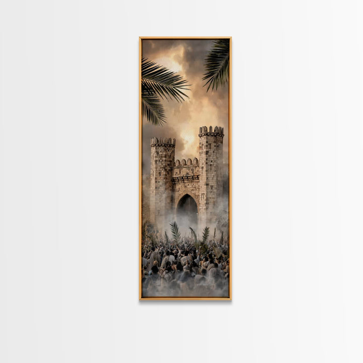 Triumphal Gate Light – Framed Canvas Print – Tall Narrow Wall Art – Jesus Painting – Christian Wall Art – Christian Christmas Art – Christi