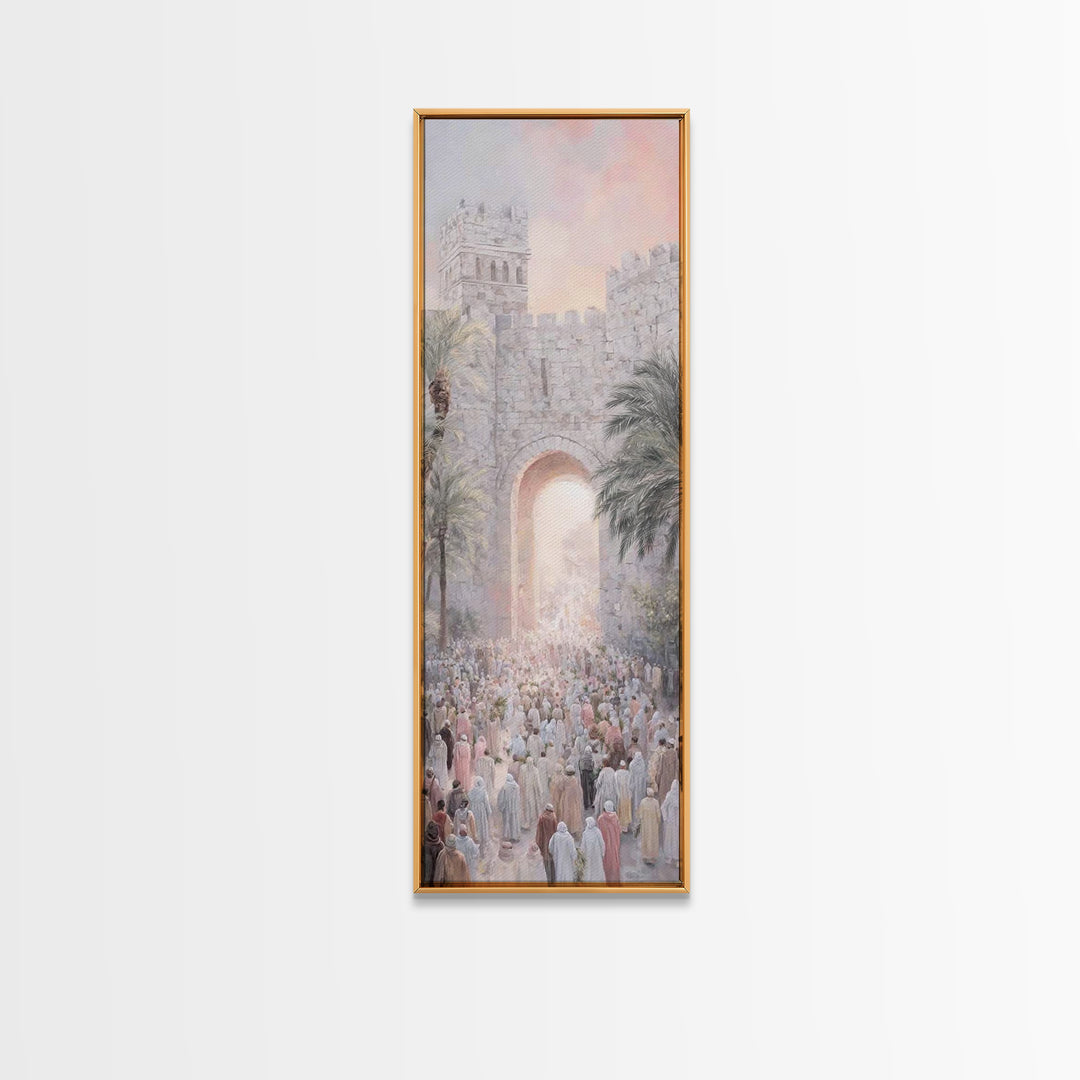 Palm Branch Multitude – Framed Canvas Print – Skinny Art – Christian Art Canvas – Christmas Art – Christian Wall Art – Christian Gift Ideas