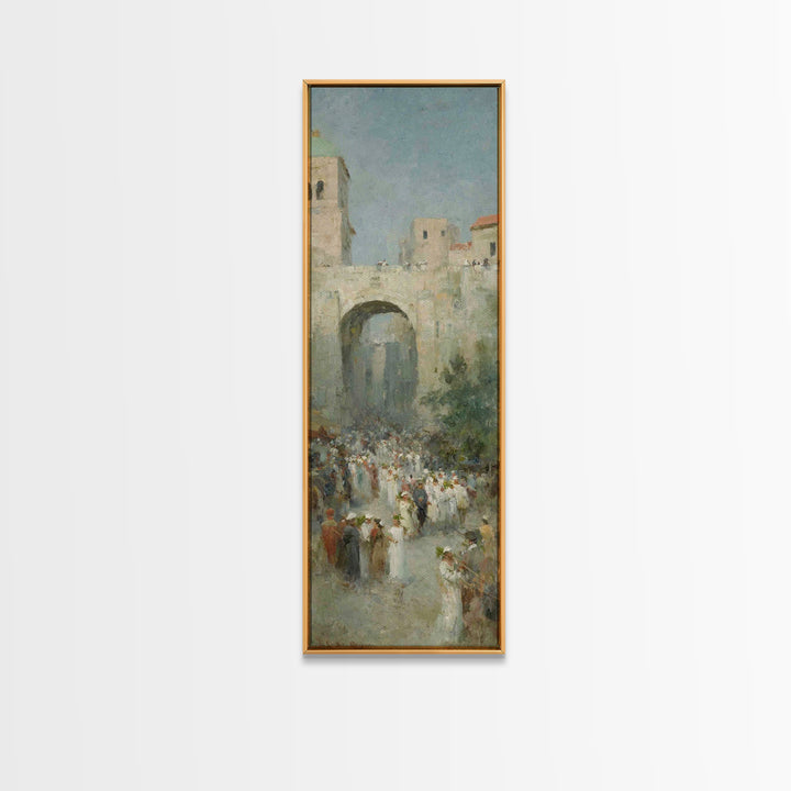Hosanna Procession Peace – Framed Canvas Print – Tall Skinny Art Print – Christian Decor – Christian Christmas Art – Jesus Painting – Chris