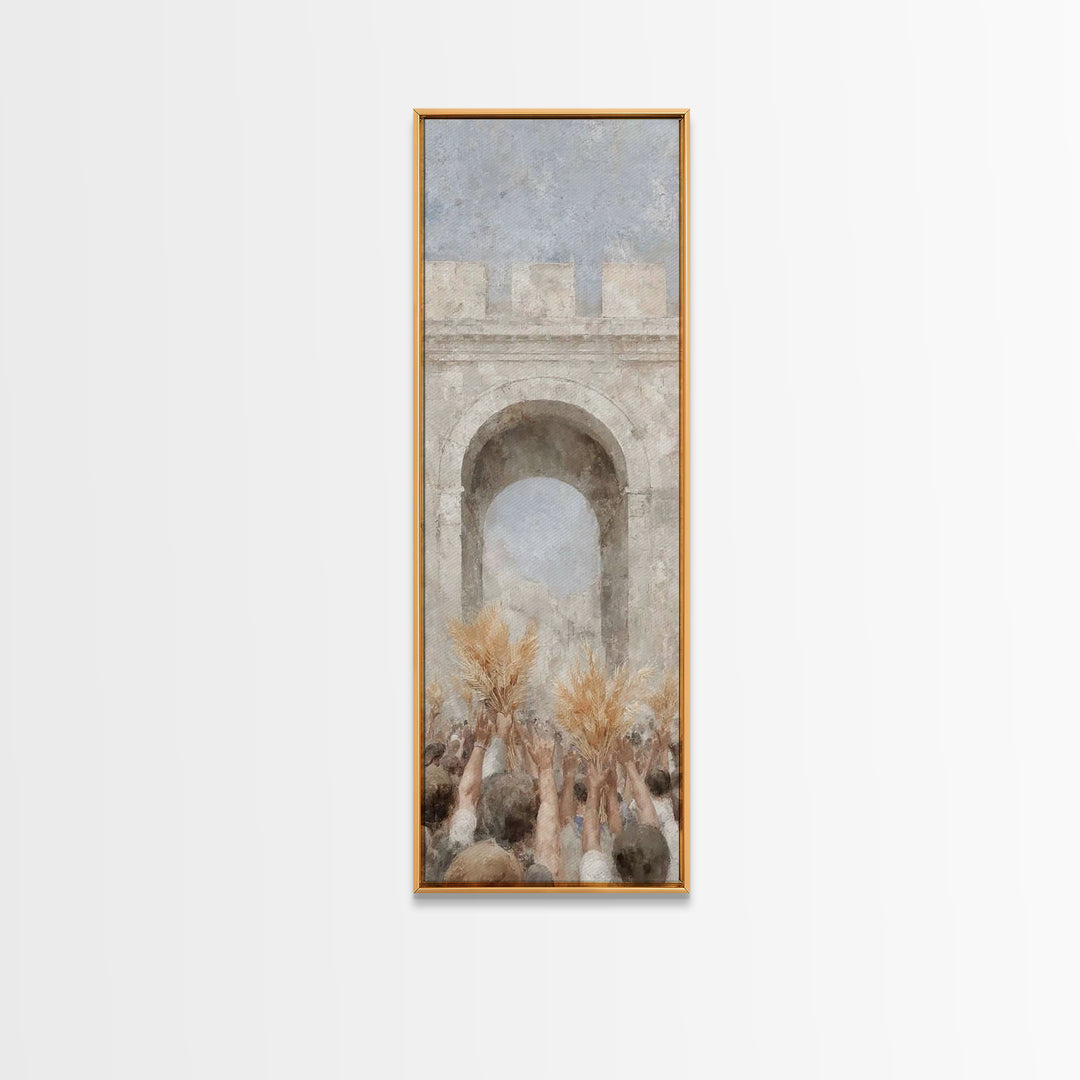 Wheat Offering Praise – Framed Canvas Print – Narrow Art – Christian Art Canvas – Christian Wall Art – Christmas Art – Christian Gift Ideas