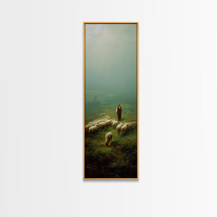 Pasture Of Peace – Framed Canvas Print – Narrow Art – Christian Art Canvas – Christian Painting – Jesus Painting – Christian Art