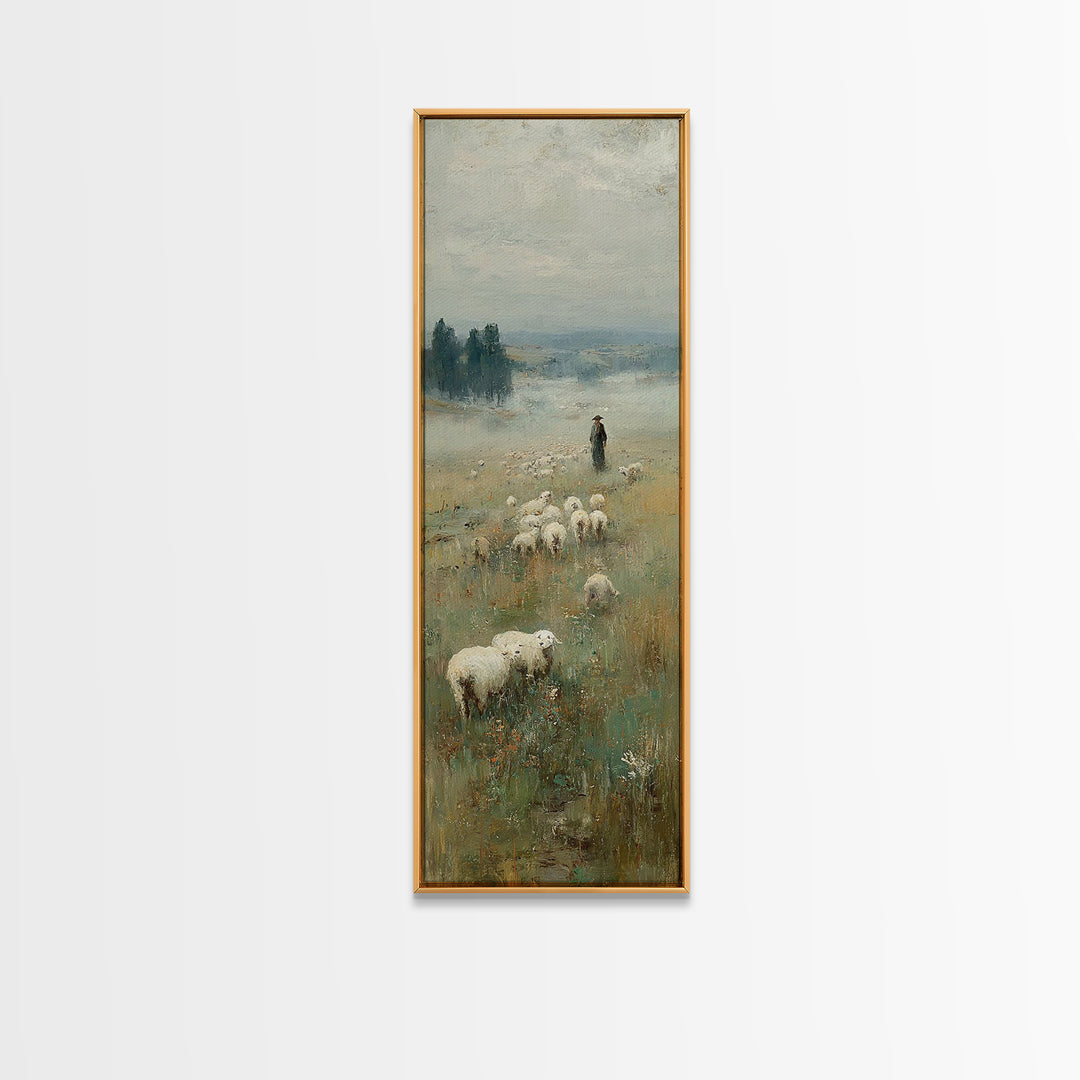 Silent Meadow Watch – Framed Canvas Print – Narrow Art – Christian Wall Art – Christian Painting – Christian Art – Christian Decor