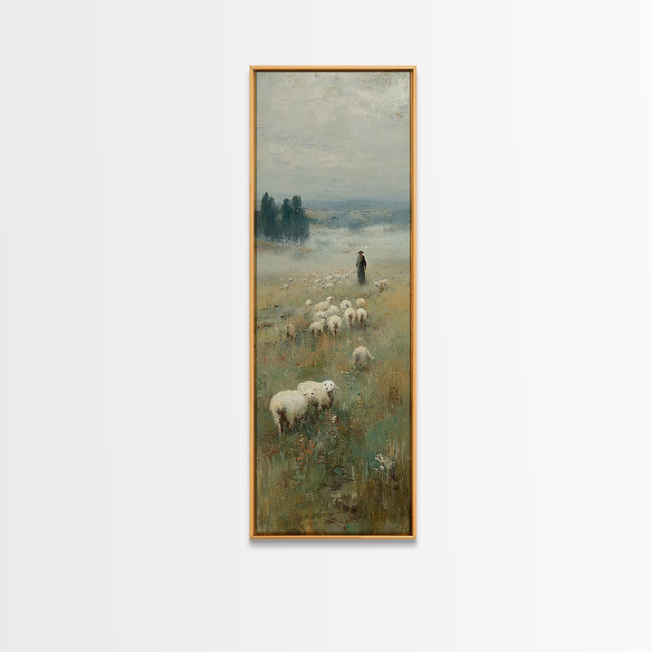 Silent Meadow Watch – Framed Canvas Print – Narrow Art – Christian Wall Art – Christian Painting – Christian Art – Christian Decor