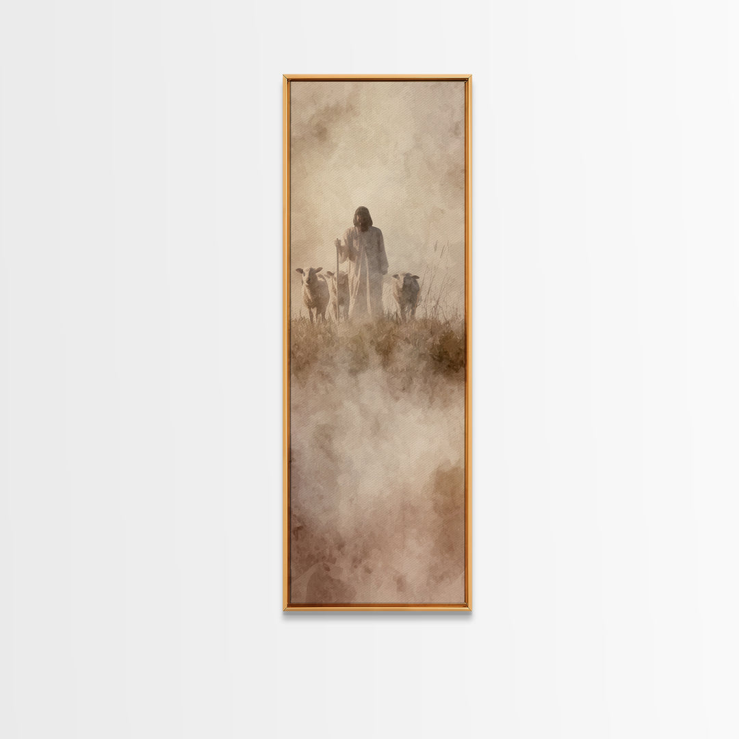 Guided By Stillness – Framed Canvas Print – Skinny Art – Christian Art Canvas – Christian Art Print – Jesus Painting – Christian Wall Art