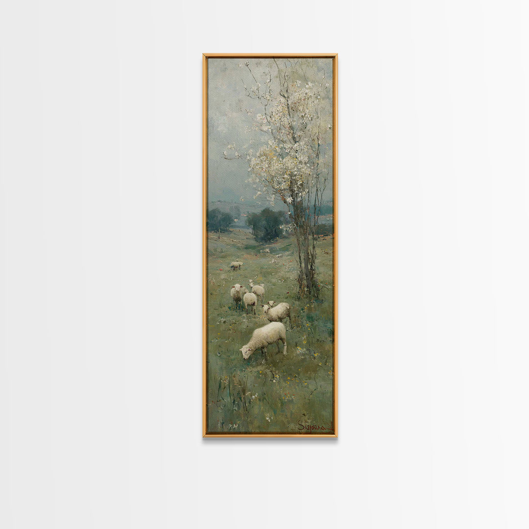 Blossom Field Mercy – Framed Canvas Print – Skinny Art – Christian Art Print – Christian Wall Art – Jesus Painting – Christian Art