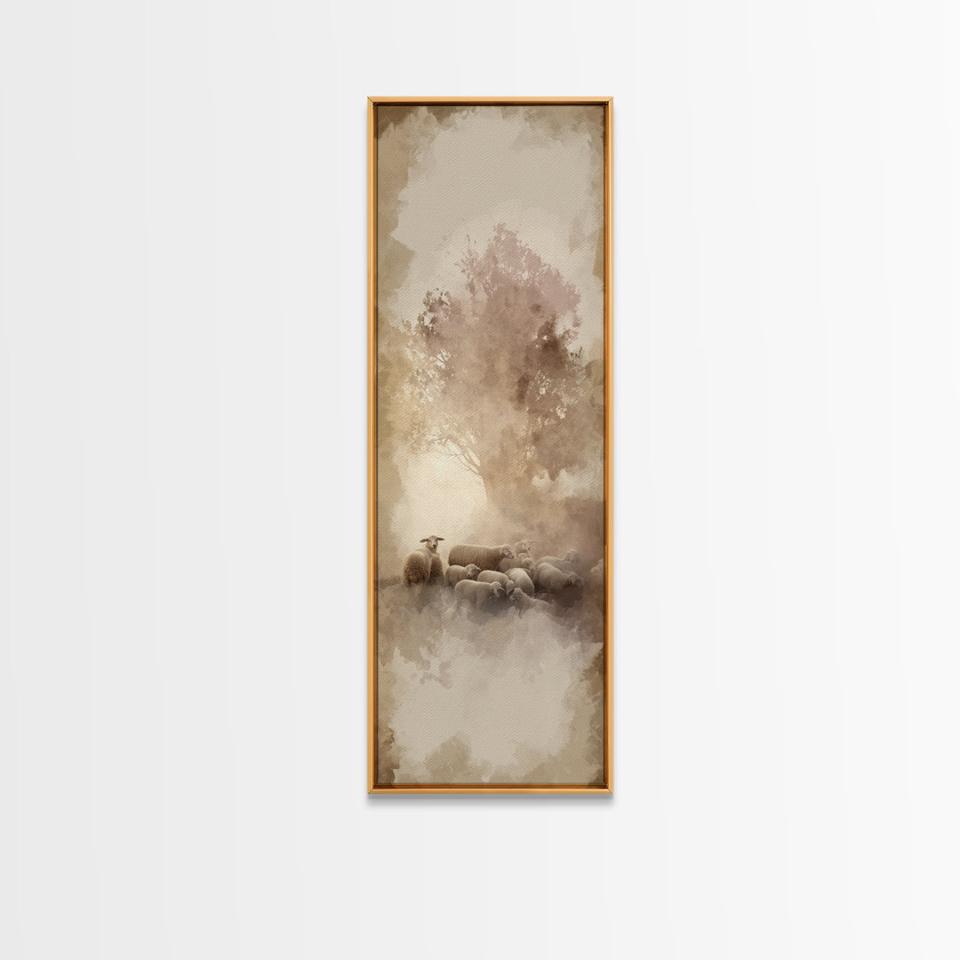 Light Of Dawn - Framed Canvas Print - Christian Wall Art - Tall Narrow Wall Art - Jesus Art Print - Christmas Canvas Wall Art - Christian G
