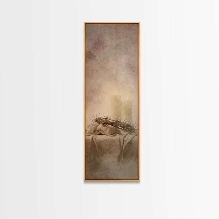 Radiant Mercy Candles, Framed Canvas Print, Christian Wall Art, Christmas Art Prints, Skinny Art, Christian Art Canvas, Christian Christmas