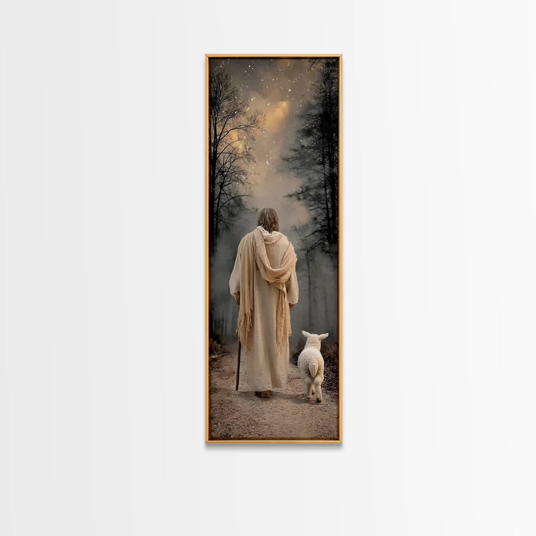 Horizon Of Mercy – Framed Canvas Print – Tall Skinny Art Print – Christian Art – Jesus Painting – Christian Wall Art – Subtle Christian Art