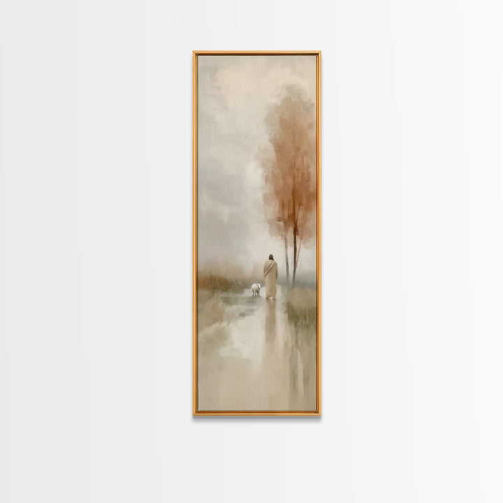 Stars Of Guidance, Framed Canvas Print, Tall Narrow Wall Art, Christian Art Work, Jesus Painting Canvas, Christian Christmas Art, Moody Chr