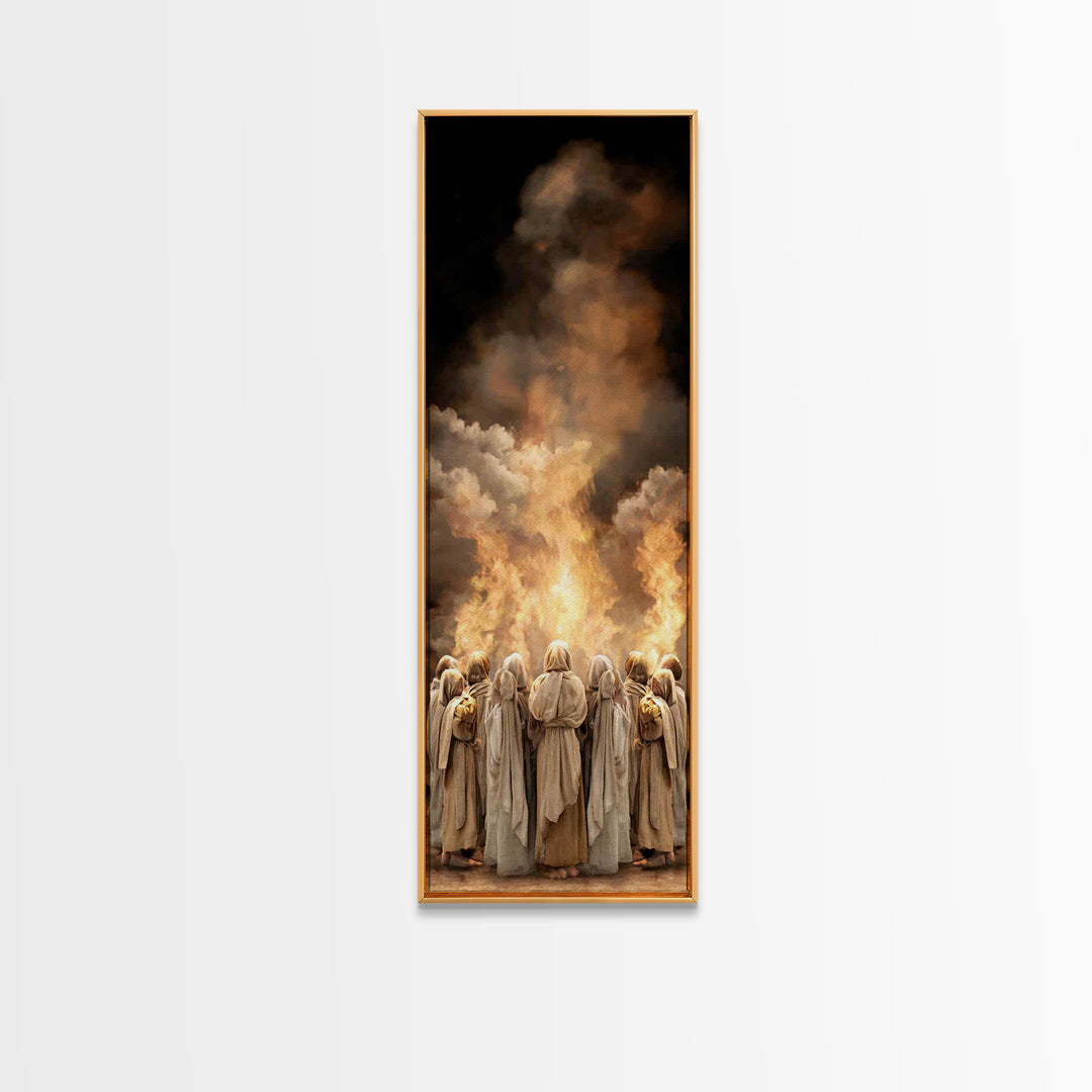 Fire Of Revelation | Framed Canvas Print | Narrow Art | Christian Art | Christian Paintings | Jesus Wall Art | Christmas Art Work