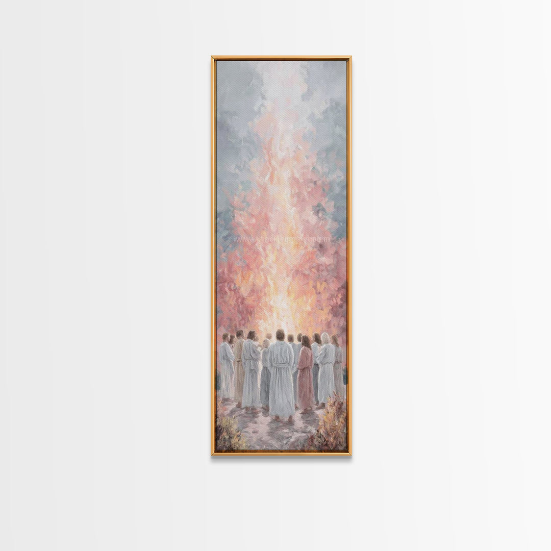 Flame Of Promise – Framed Canvas Print – Tall Skinny Art Print – Christian Art Canvas – Christian Wall Art – Jesus Painting – Modern Christ