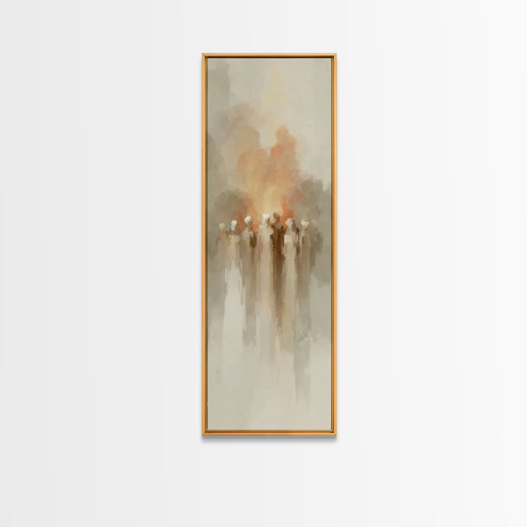 Sacred Gathering – Framed Canvas Print – Tall Narrow Wall Art – Christian Wall Art – Christian Art Canvas – Jesus Painting – Christian Deco