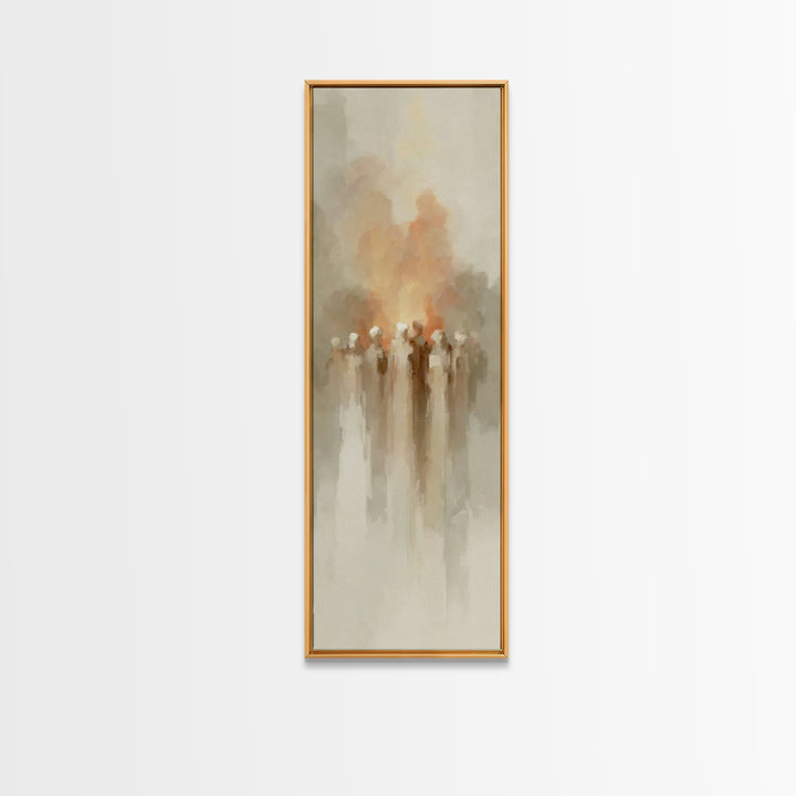 Sacred Gathering – Framed Canvas Print – Tall Narrow Wall Art – Christian Wall Art – Christian Art Canvas – Jesus Painting – Christian Deco