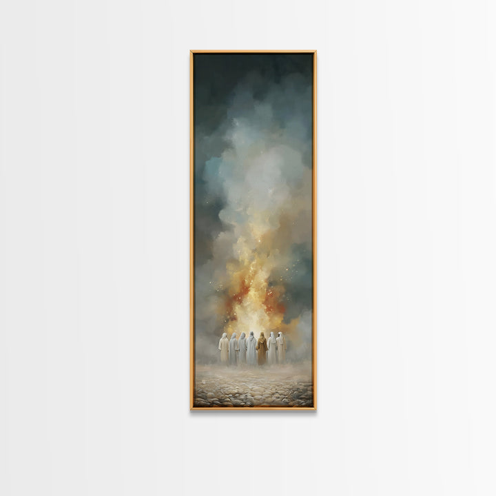 Heavenly Ember | Framed Canvas Print | Narrow Art | Christian Art Canvas | Christian Wall Art | Jesus Painting | Christian Christmas Art