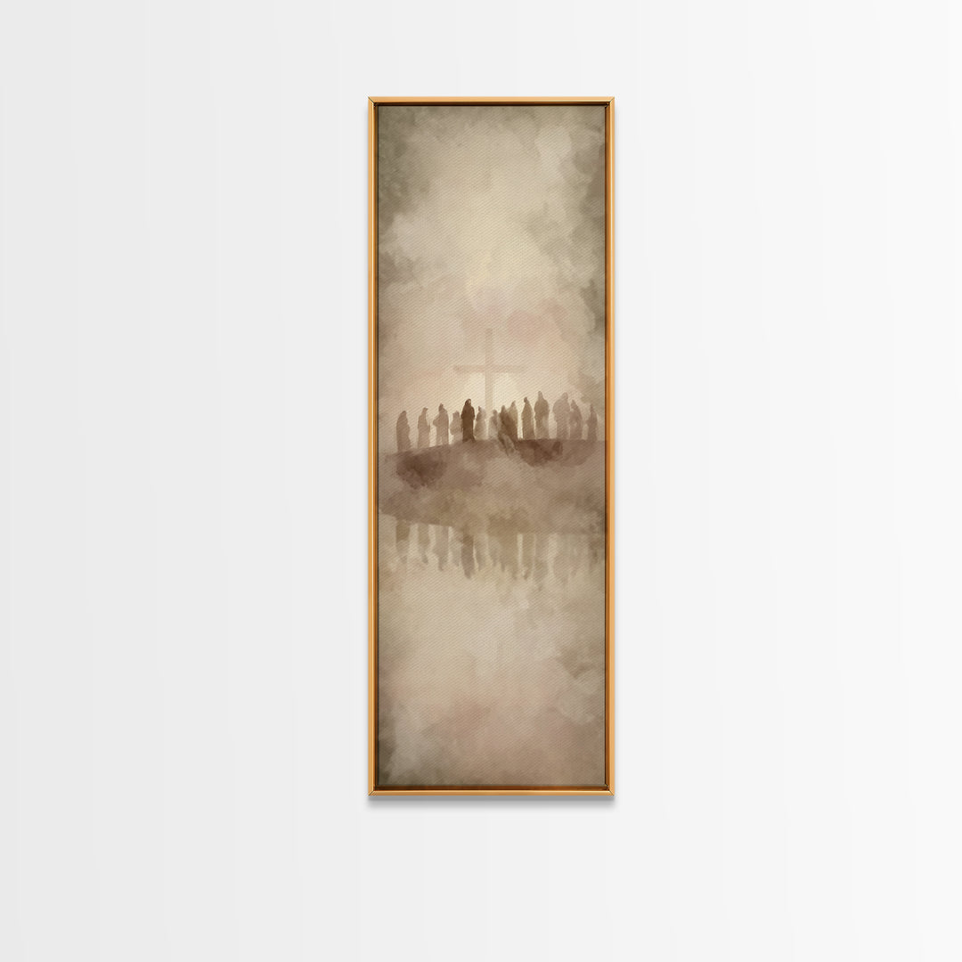Ascension Flame – Framed Canvas Print – Skinny Art – Christian Art Canvas – Jesus Painting – Christian Wall Art – Modern Christian Art