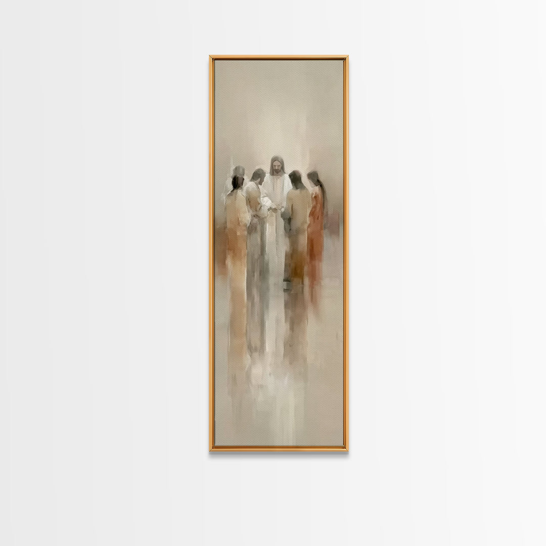 Radiant Messiah, Framed Canvas Print, Narrow Art, Christian Painting, Jesus Painting, Christian Art Canvas, Large Christian Art