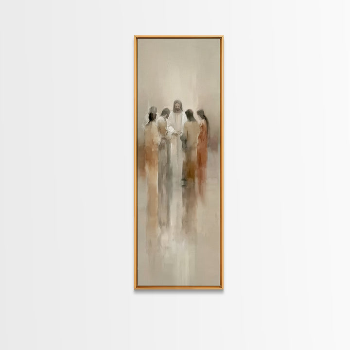Radiant Messiah, Framed Canvas Print, Narrow Art, Christian Painting, Jesus Painting, Christian Art Canvas, Large Christian Art